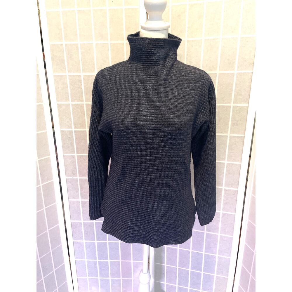 Bartolini Wool Cashmere Turtleneck Sweater M Dark Blue Italy Quiet Luxury
